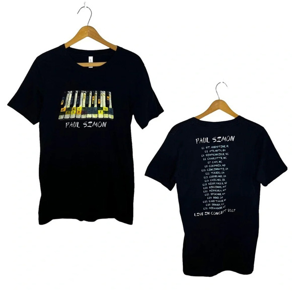 PAUL SIMON 2017 Double Graphic Spell Out Concert Tour Short Sleeve T Shirt - Picture 8 of 8